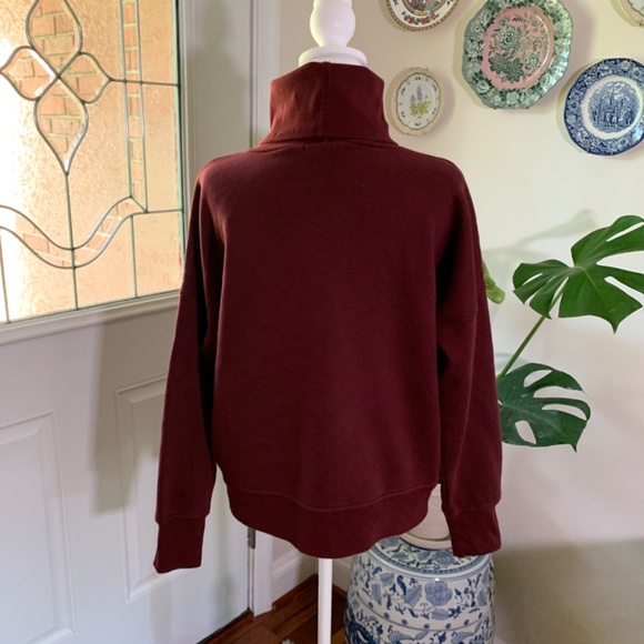 Vintage 90s Nine West Turtleneck Sweatshirt Burgundy Maroon S - Picture 2 of 3